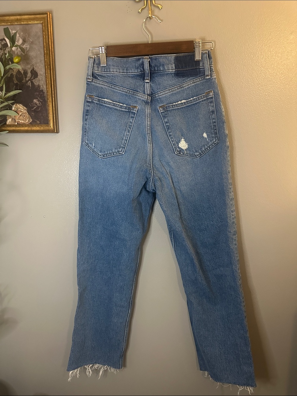 Abercrombie & Fitch The ’90s Straight Ultra High Rise Crop Raw Hem Jeans 27 - Picture 4 of 8